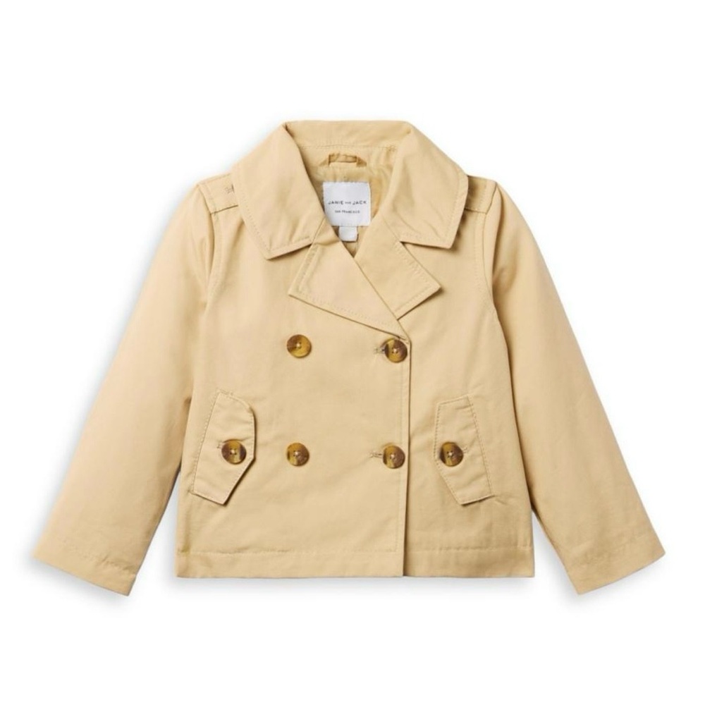 Janie and Jack Girls Studio Trench Jacket Size 5–6 NWT Cotton Canvas Coat